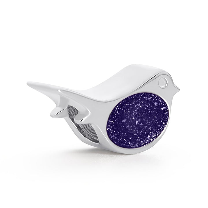 White Gold Pandora - Compatible Robin Ashes Charm - MemoriesMade