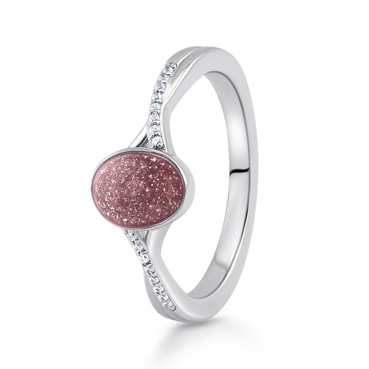 White Gold Serenity Oval Ashes Ring - MemoriesMade