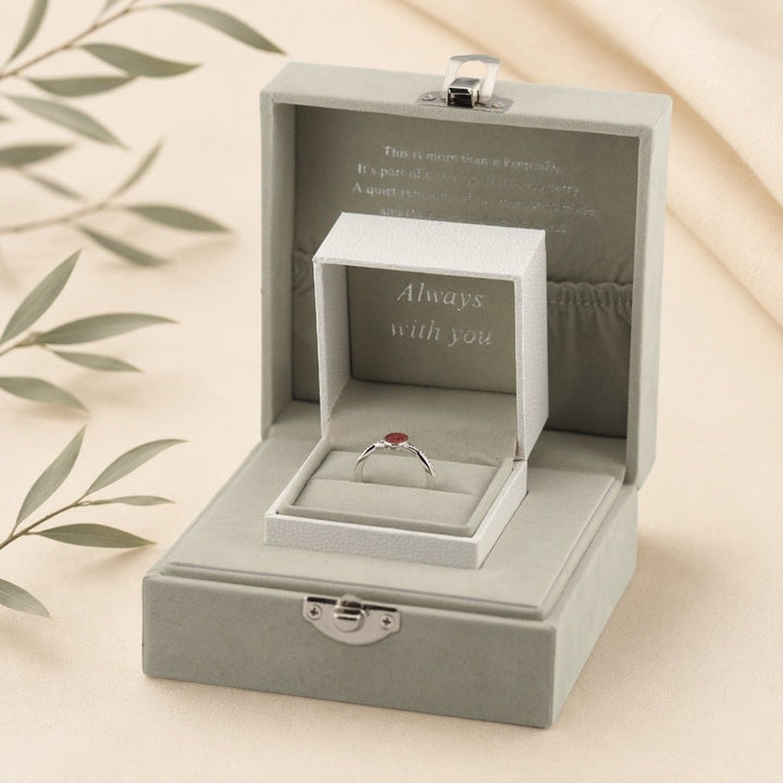 White Gold Serenity Oval Ashes Ring - MemoriesMade
