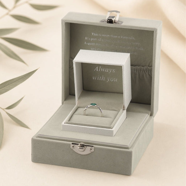 White Gold Serenity Tribute Ashes Ring - MemoriesMade