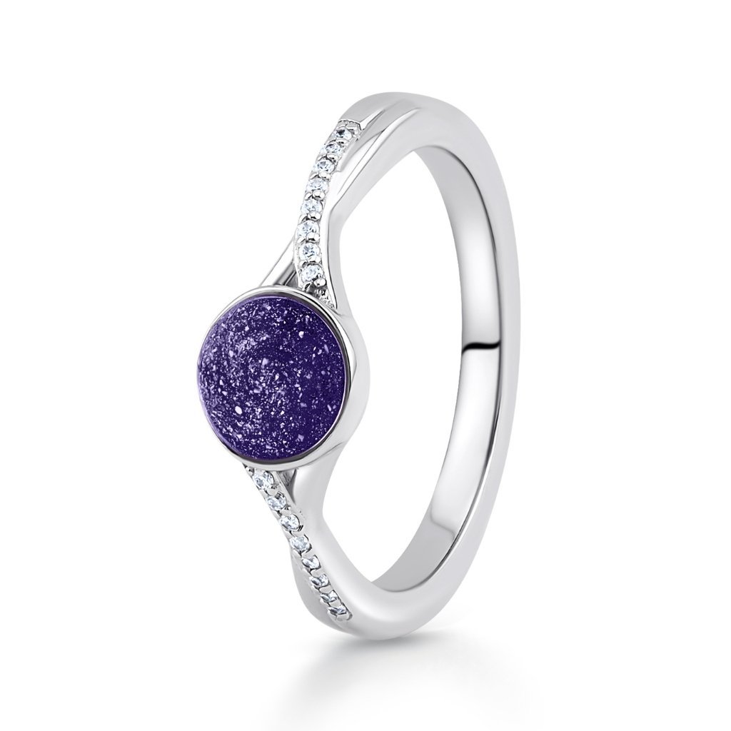 White Gold Serenity Tribute Ashes Ring - MemoriesMade