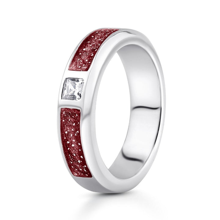 White Gold Solace Wide Ashes Ring - MemoriesMade
