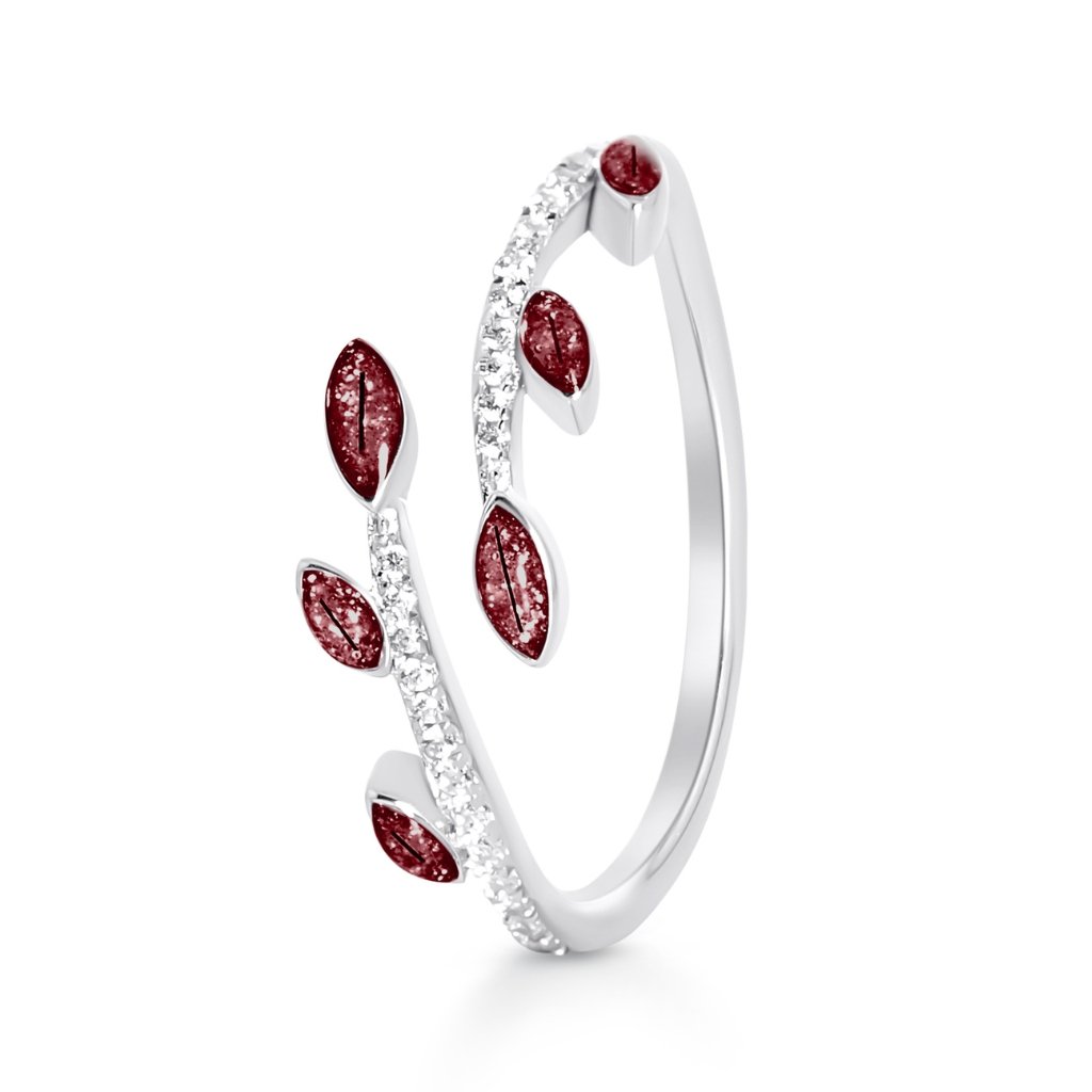 White Gold Vine of Life Hair Keepsake Ring - MemoriesMade