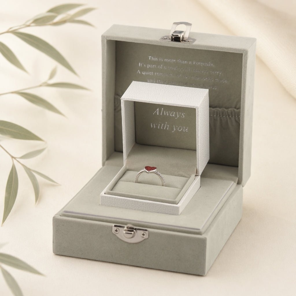 Yellow Gold Celestial Heart Ashes Ring - MemoriesMade