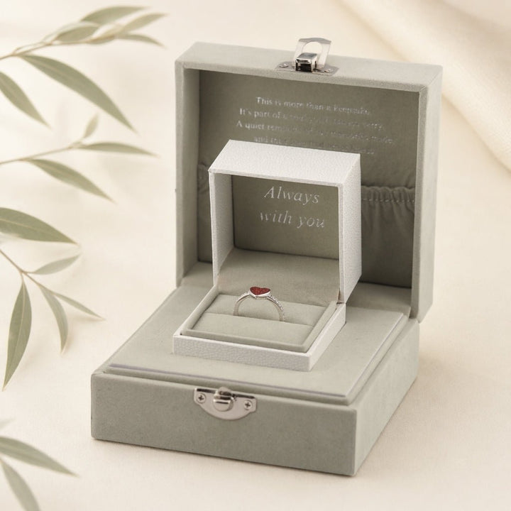 Yellow Gold Celestial Heart Ashes Ring - MemoriesMade