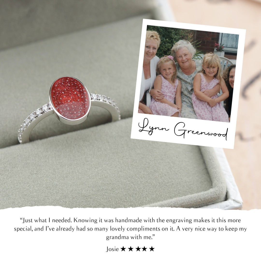Yellow Gold Celestial Oval Ashes Ring - MemoriesMade