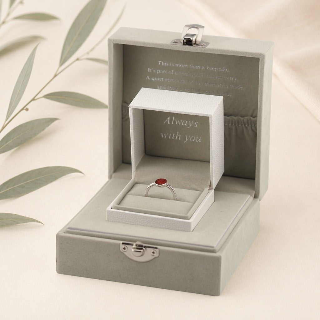 Yellow Gold Celestial Oval Ashes Ring - MemoriesMade