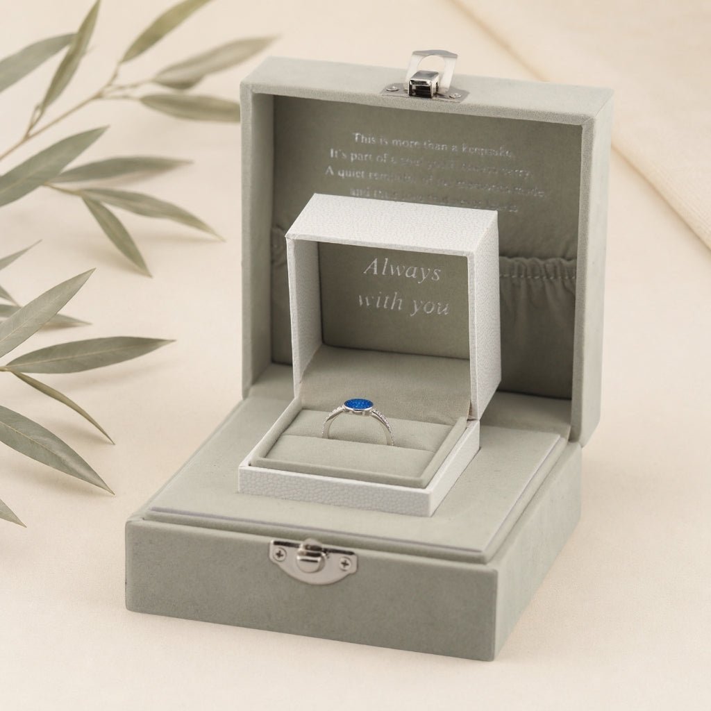 Yellow Gold Celestial Tribute Ashes Ring - MemoriesMade