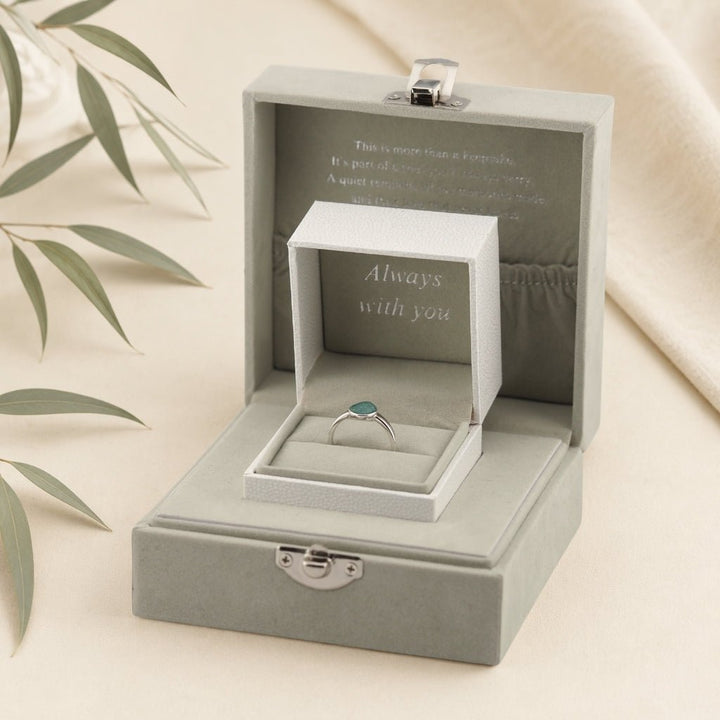Yellow Gold Classic Teardrop Ashes Ring - MemoriesMade
