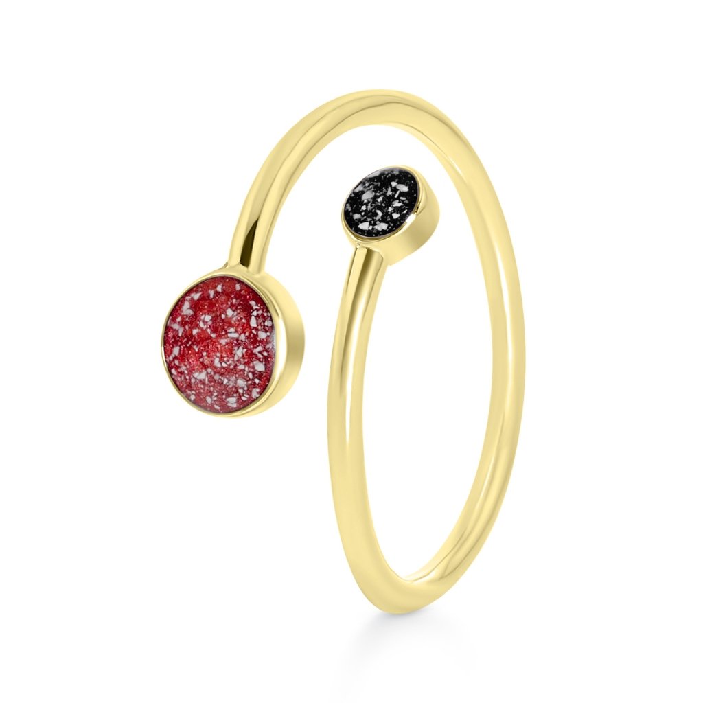 Yellow Gold Dual Tribute Ashes Ring - MemoriesMade