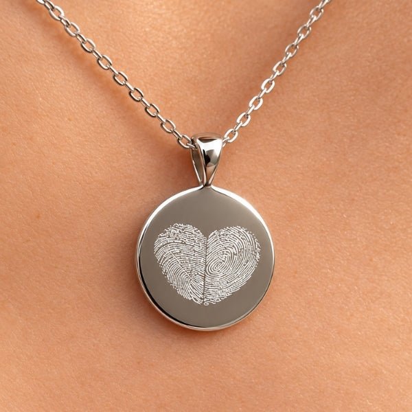 Yellow Gold Duo Fingerprint Classic Necklace - MemoriesMade