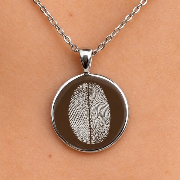 Yellow Gold Duo Fingerprint Classic Necklace - MemoriesMade