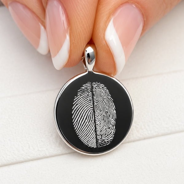 Yellow Gold Duo Fingerprint Classic Necklace - MemoriesMade