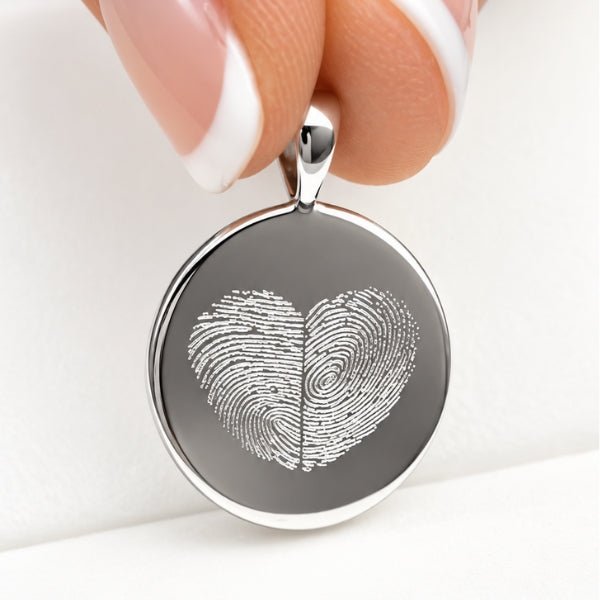 Yellow Gold Duo Fingerprint Classic Necklace - MemoriesMade