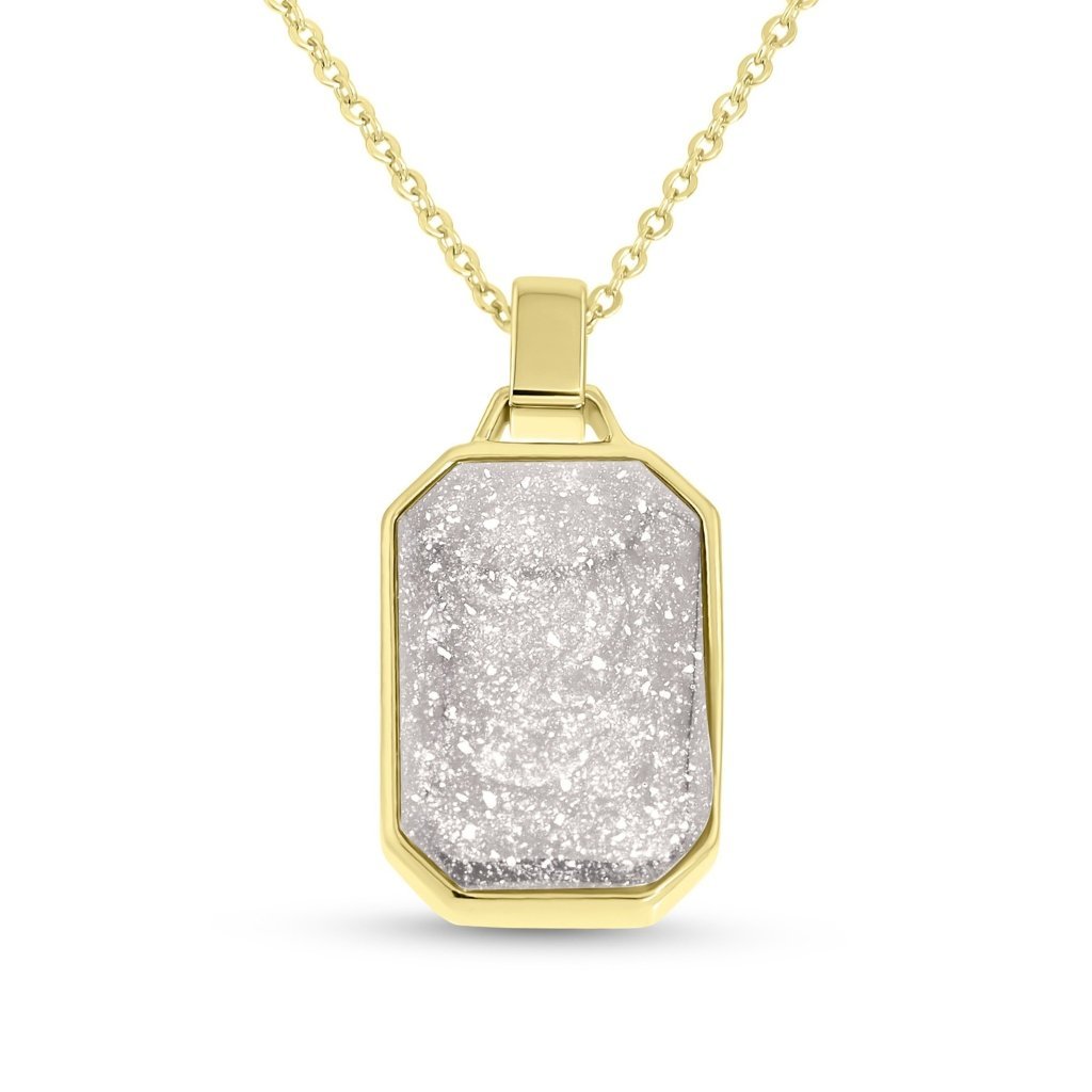 Yellow Gold Edge - Cut Ashes Necklace - MemoriesMade