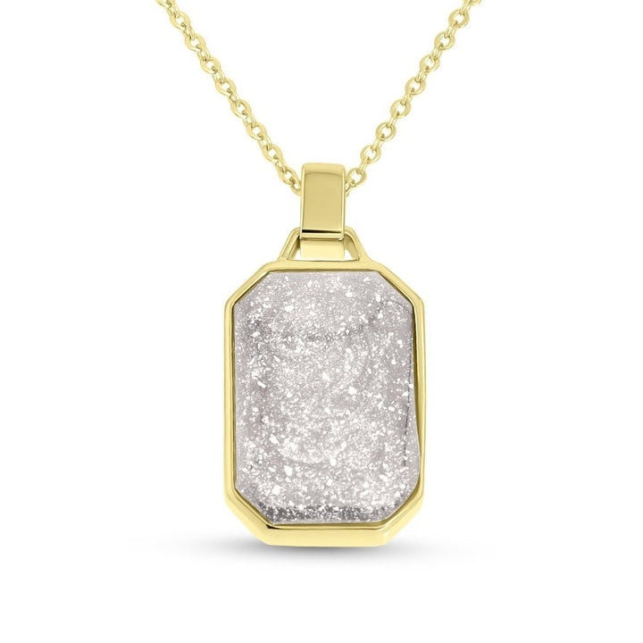 Yellow Gold Edge - Cut Ashes Necklace - MemoriesMade