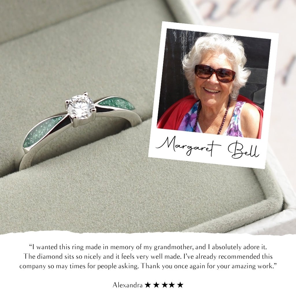Yellow Gold Embrace Ashes Ring - MemoriesMade