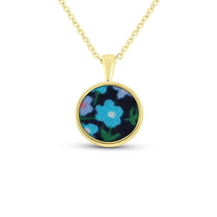 Yellow Gold Fabric Keepsake Tribute Necklace - MemoriesMade