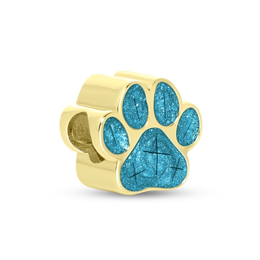 Yellow Gold Hair Keepsake Paw Charm - MemoriesMade