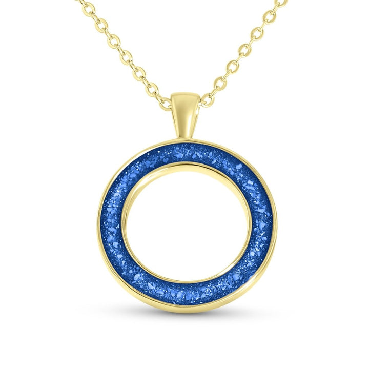 Yellow Gold Halo Ashes Necklace - MemoriesMade