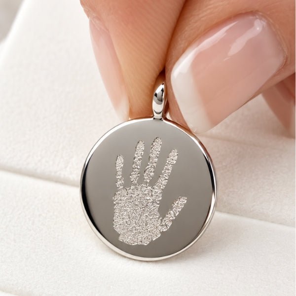 Yellow Gold Handprint or Footprint Classic Necklace - MemoriesMade