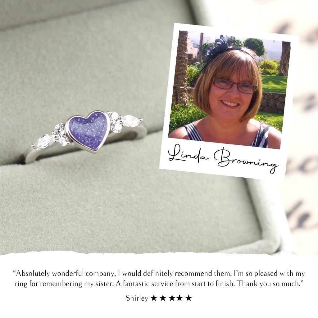 Yellow Gold Harmony Heart Ashes Ring - MemoriesMade