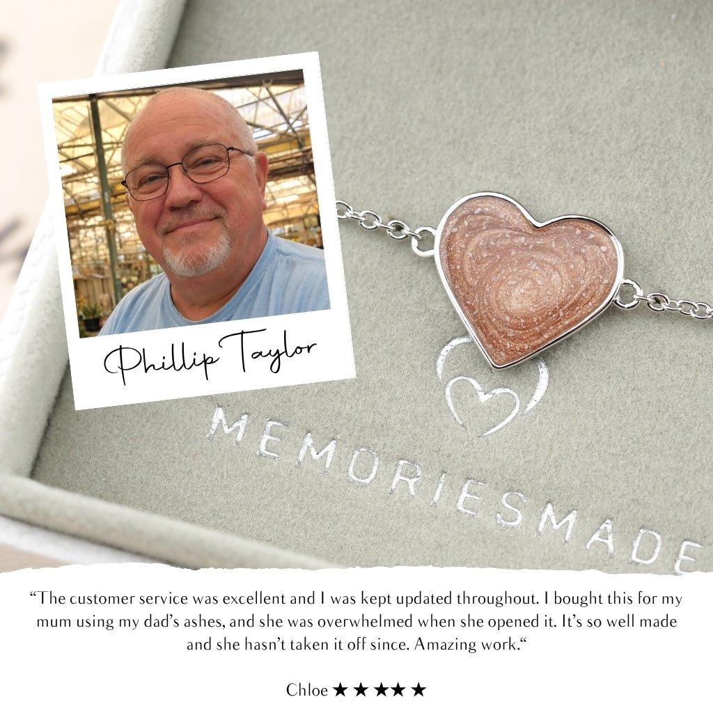 Yellow Gold Heart Ashes Bracelet - MemoriesMade