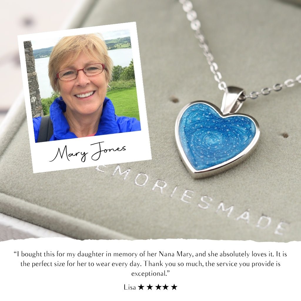 Yellow Gold Heart Ashes Necklace - MemoriesMade