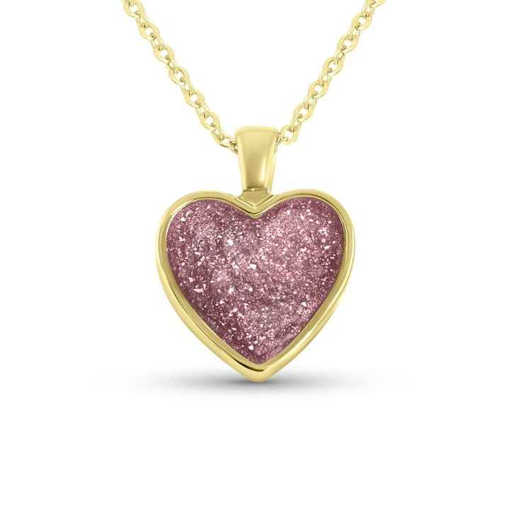 Yellow Gold Heart Ashes Necklace - MemoriesMade