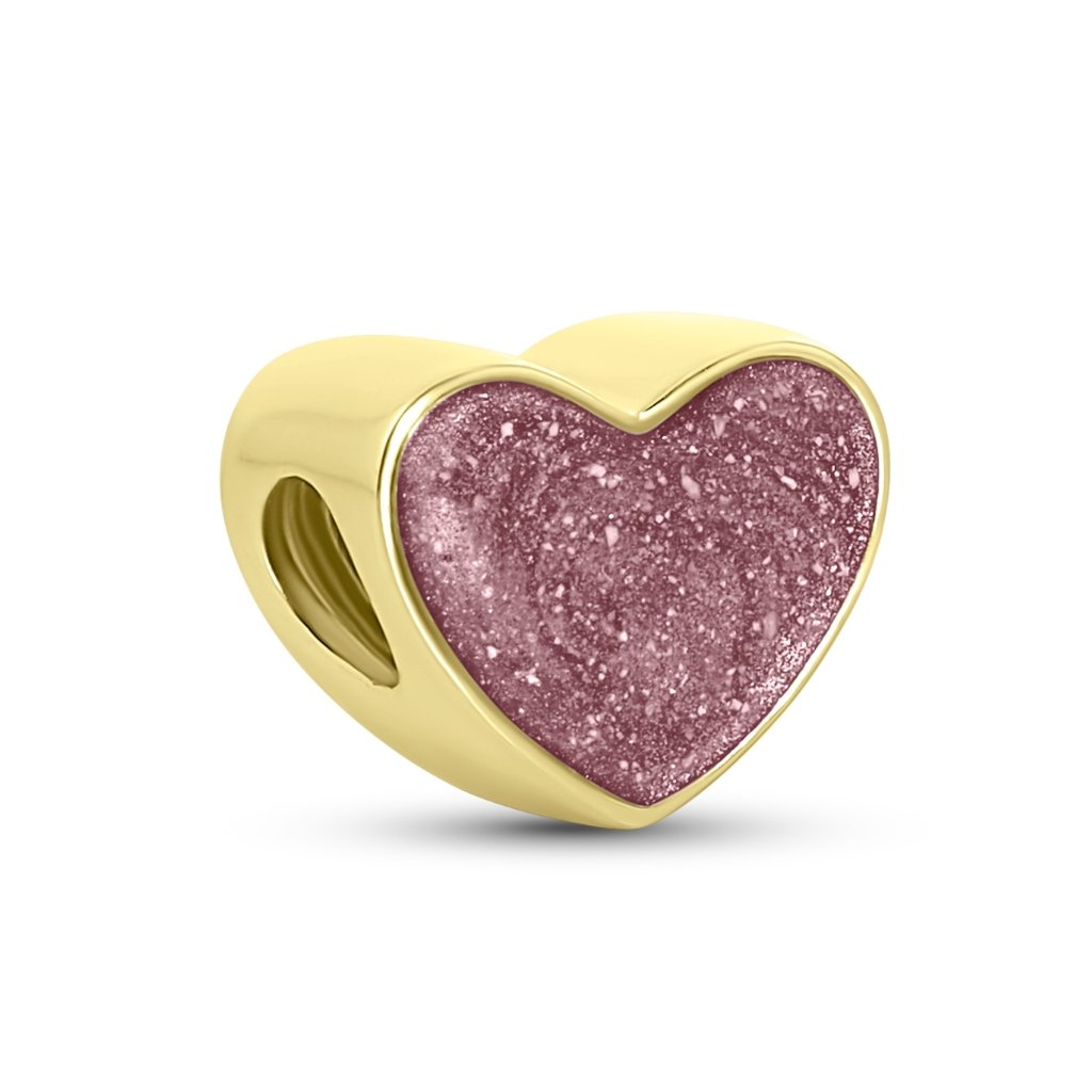 Yellow Gold Pandora-Compatible Heart Ashes Charm | Memorial Jewellery ...