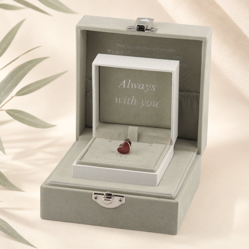 Yellow Gold Pandora-Compatible Heart Ashes Charm - MemoriesMade