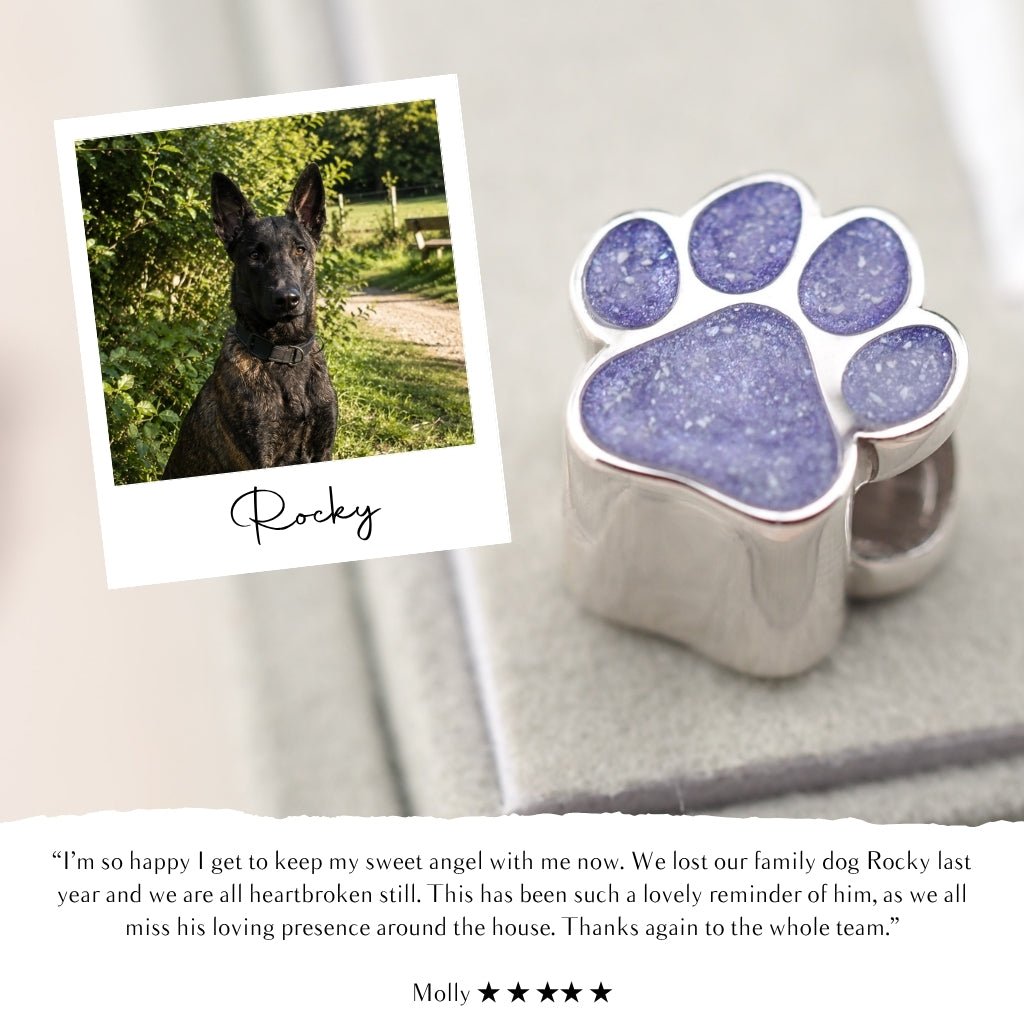 Yellow Gold Pandora-Compatible Paw Ashes Charm - MemoriesMade