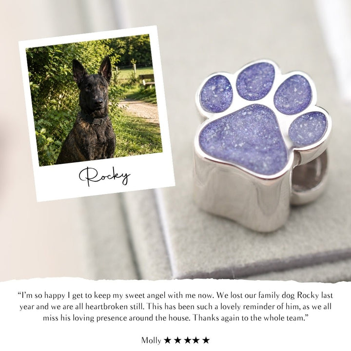 Yellow Gold Pandora-Compatible Paw Ashes Charm - MemoriesMade
