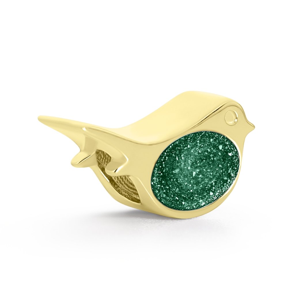 Yellow Gold Pandora - Compatible Robin Ashes Charm - MemoriesMade