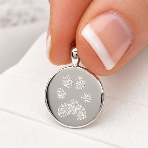 Yellow Gold Pawprint Classic Necklace - MemoriesMade