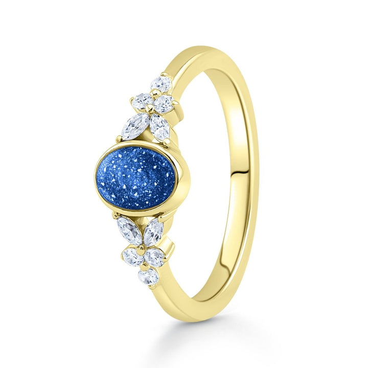 Yellow Gold Radiance Oval Ashes Ring - MemoriesMade