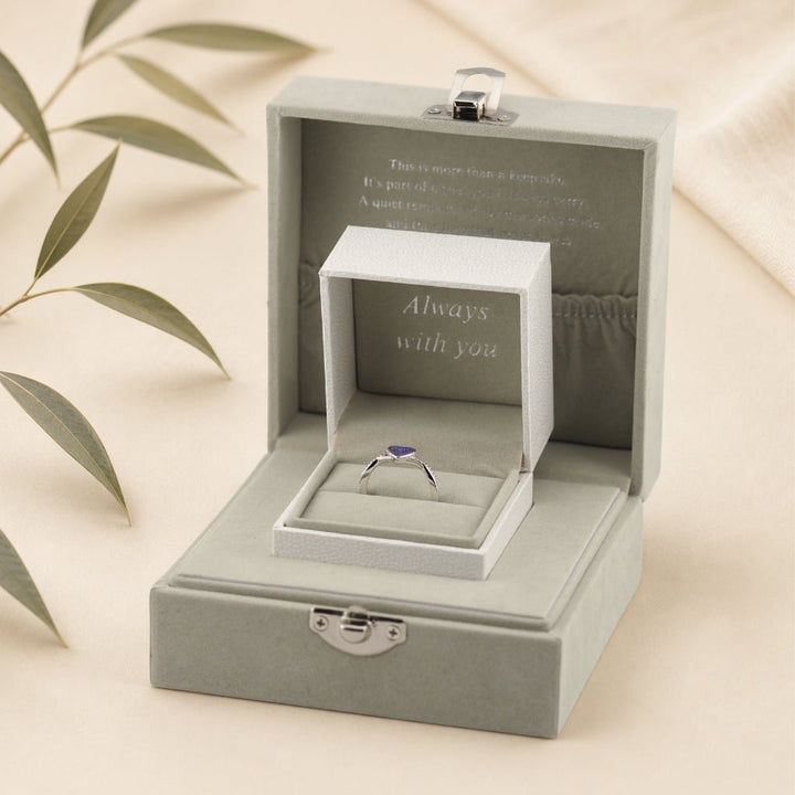 Yellow Gold Serenity Heart Ashes Ring - MemoriesMade