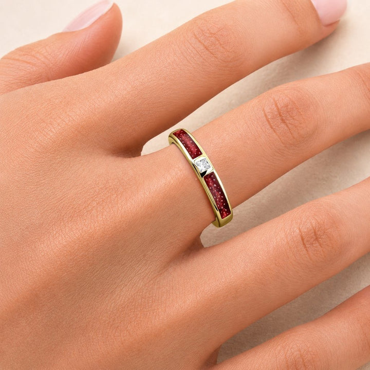 Yellow Gold Solace Ashes Ring - MemoriesMade