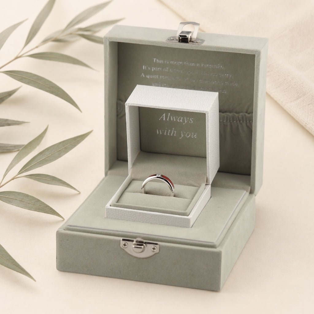 Yellow Gold Solace Wide Ashes Ring - MemoriesMade
