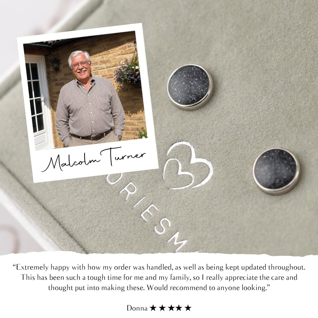 Yellow Gold Tribute Ashes Earrings - MemoriesMade
