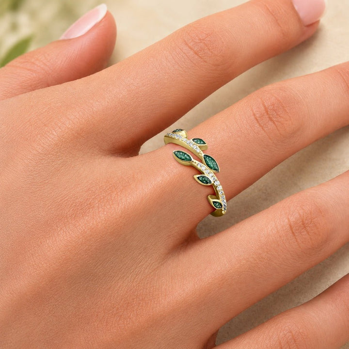 Yellow Gold Vine of Life Ashes Ring - MemoriesMade