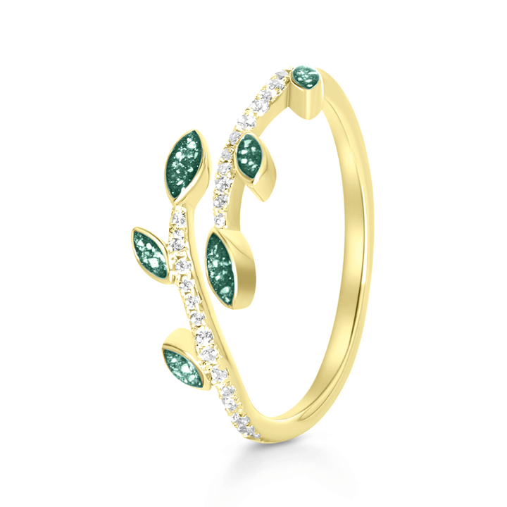 Yellow Gold Vine of Life Ashes Ring - MemoriesMade