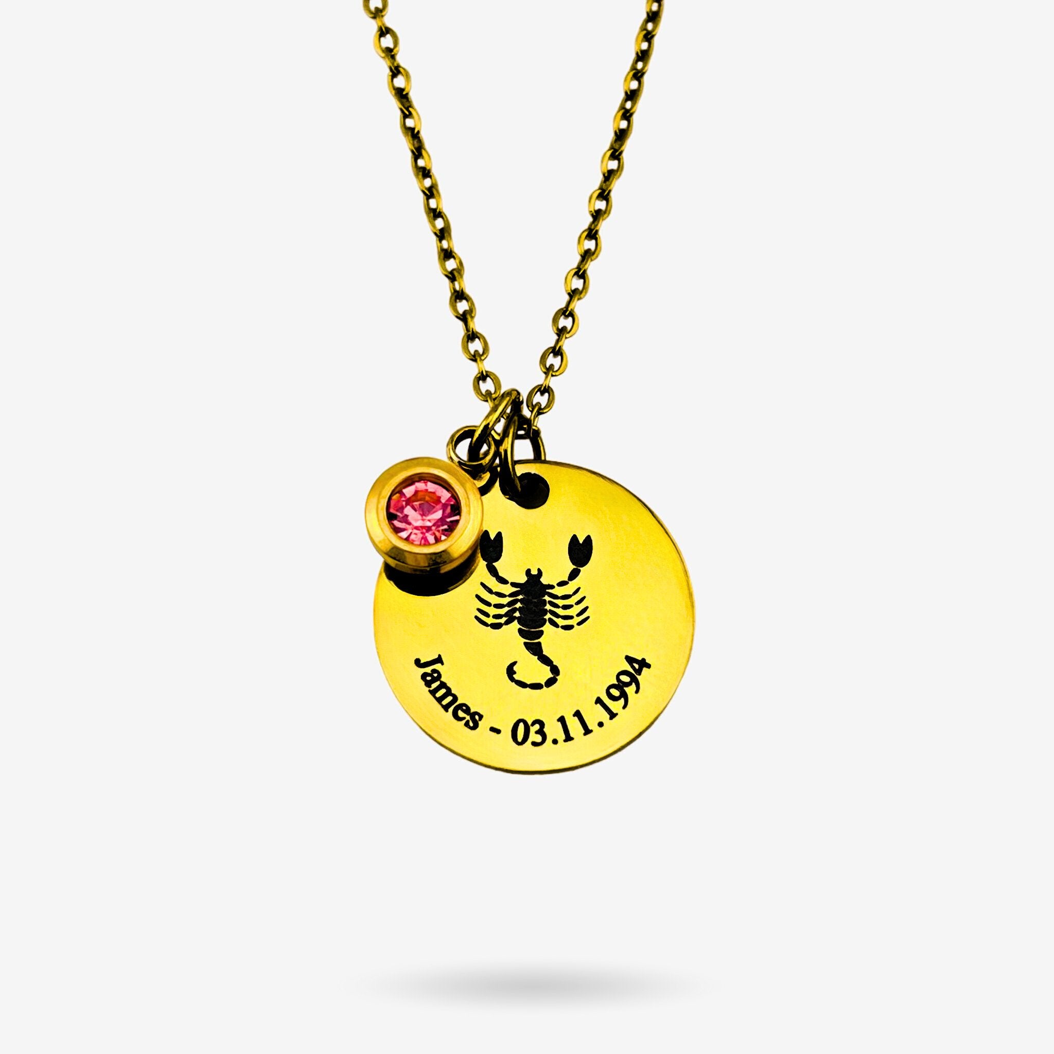 Zodiac Name Disc Necklace - MemoriesMade