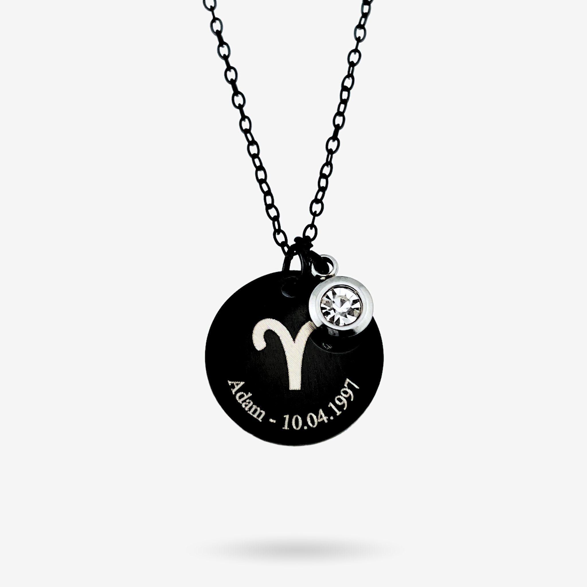 Zodiac Name Disc Necklace - MemoriesMade