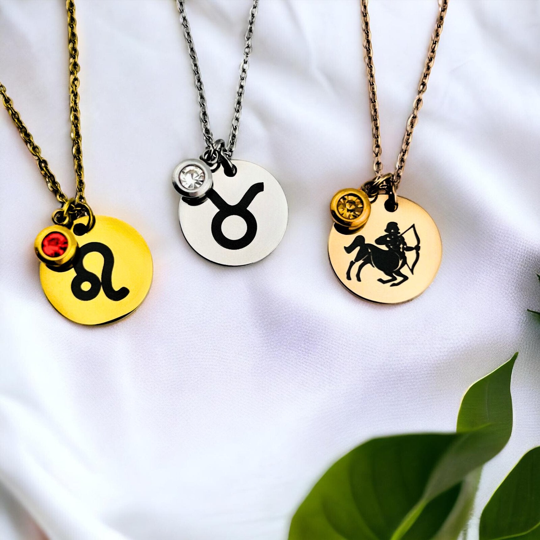 Zodiac Symbol Disc Necklace - MemoriesMade